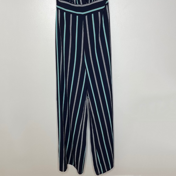 Pixi + Ivy Navy Striped Wide Leg Jumper Medium - Picture 5 of 8